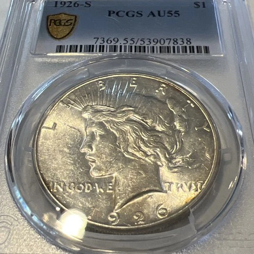 1926-S Peace Dollar PCGS AU55 Gold Shield L-807