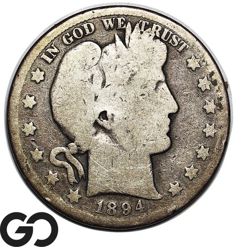 1894-S Barber Half Dollar, Better Date San Francisco Issue