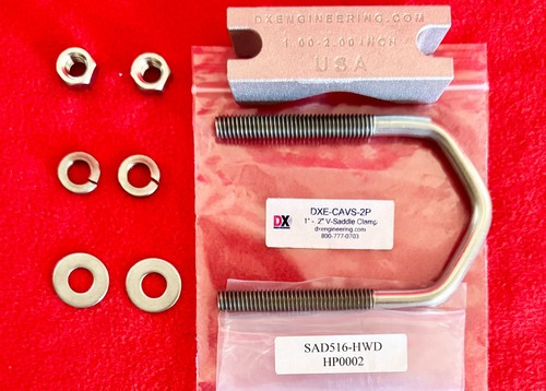 Nuovissimo! DXE-CAVS-2P DX Engineering Morsetto a Sella Bullone a V Antenna Prosciutto 1"-2"! - Foto 4 di 10