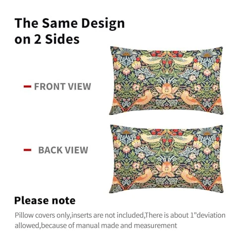 Sage Green Teal Blue Floral Lumbar Pillow 20" x 12" (Pack of 2) Green Floral - Image 3 of 4