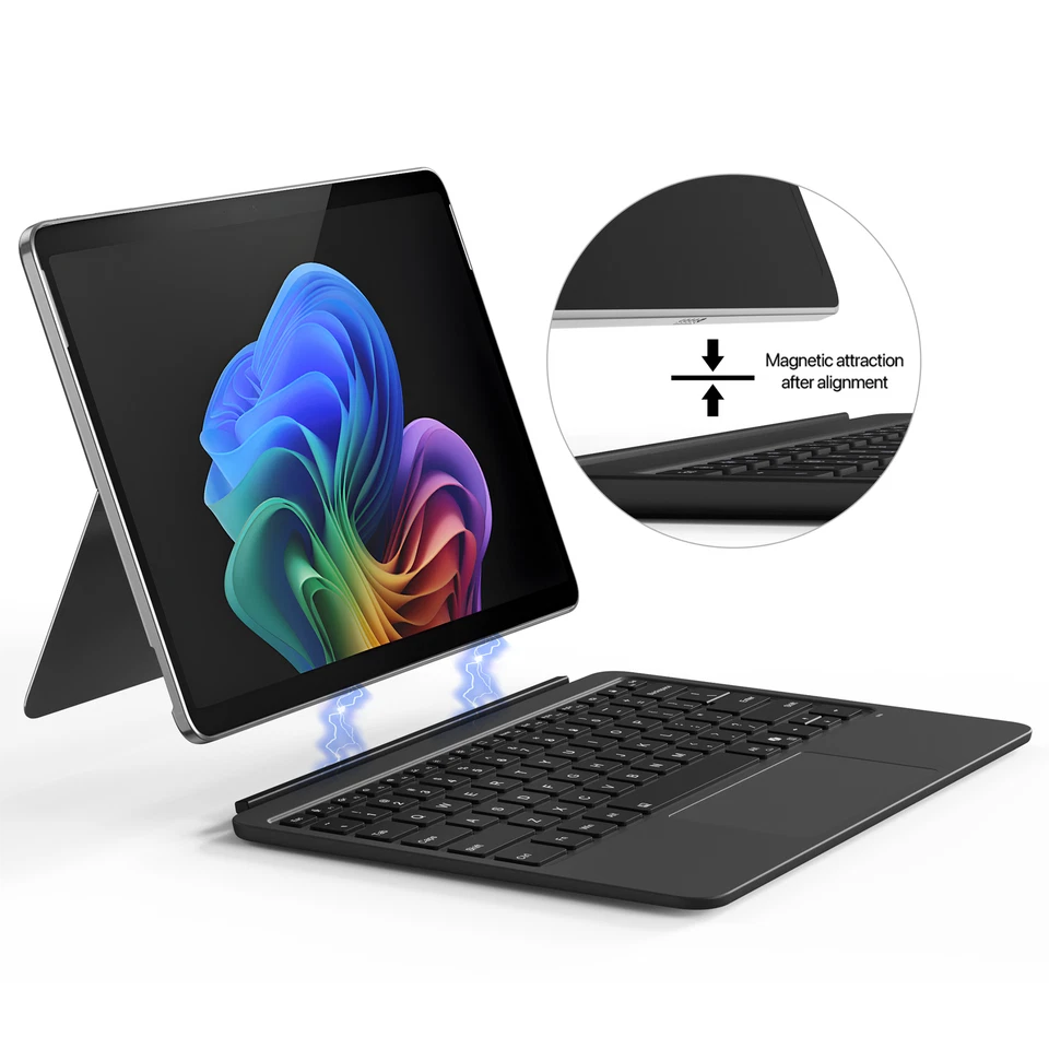 Suitable for Surface Pro 12 Keyboard Rainbow Backlit Keyboard Pro 12 BT Keyboard - Image 3 of 4