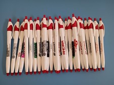 30ct Lot Misprint Retractable Click Pen Javalina White with Red Trim