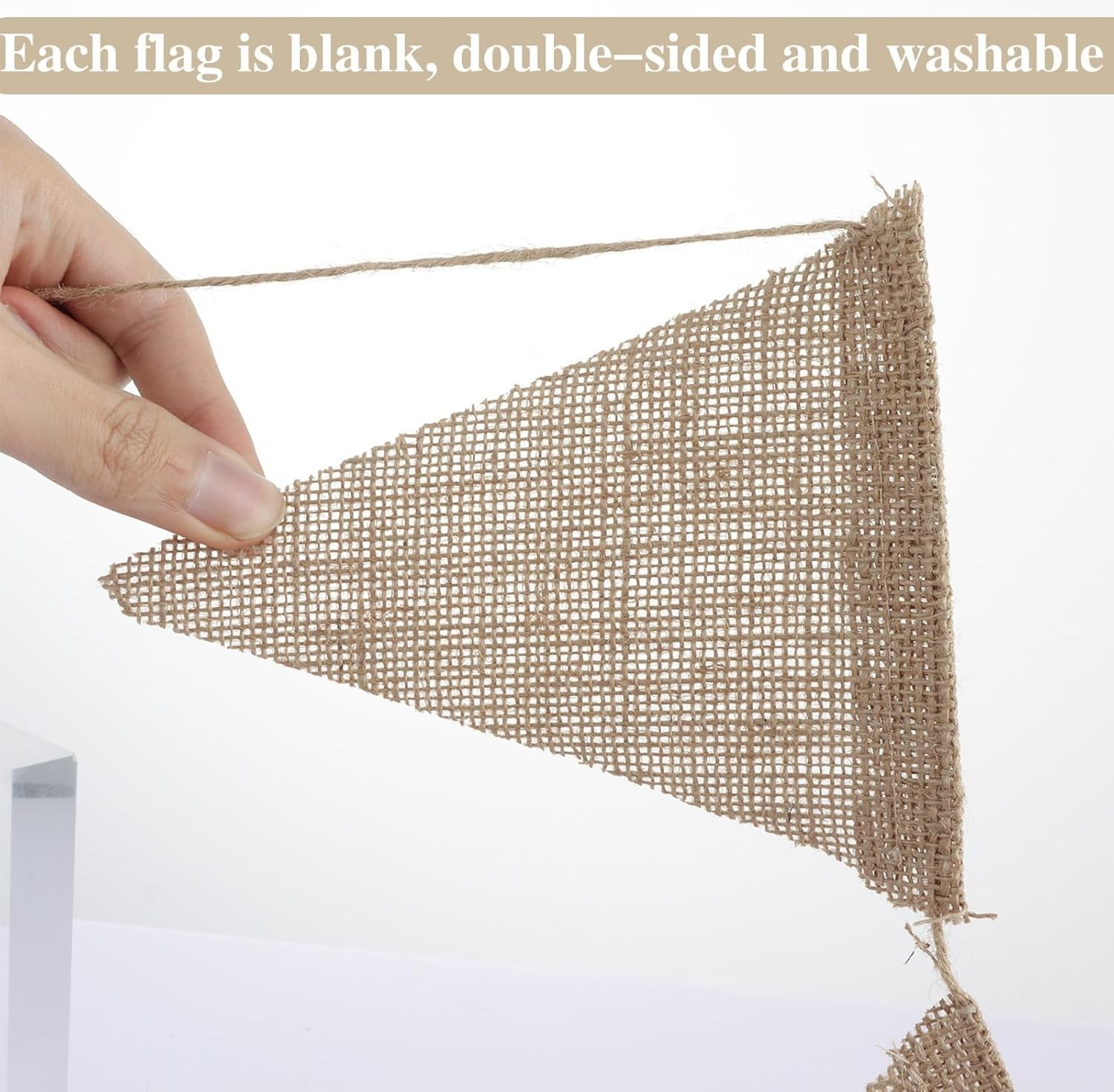 ASelected 15m Hessian Bunting 48 Linen Flags Decorations Garden Outdoor New