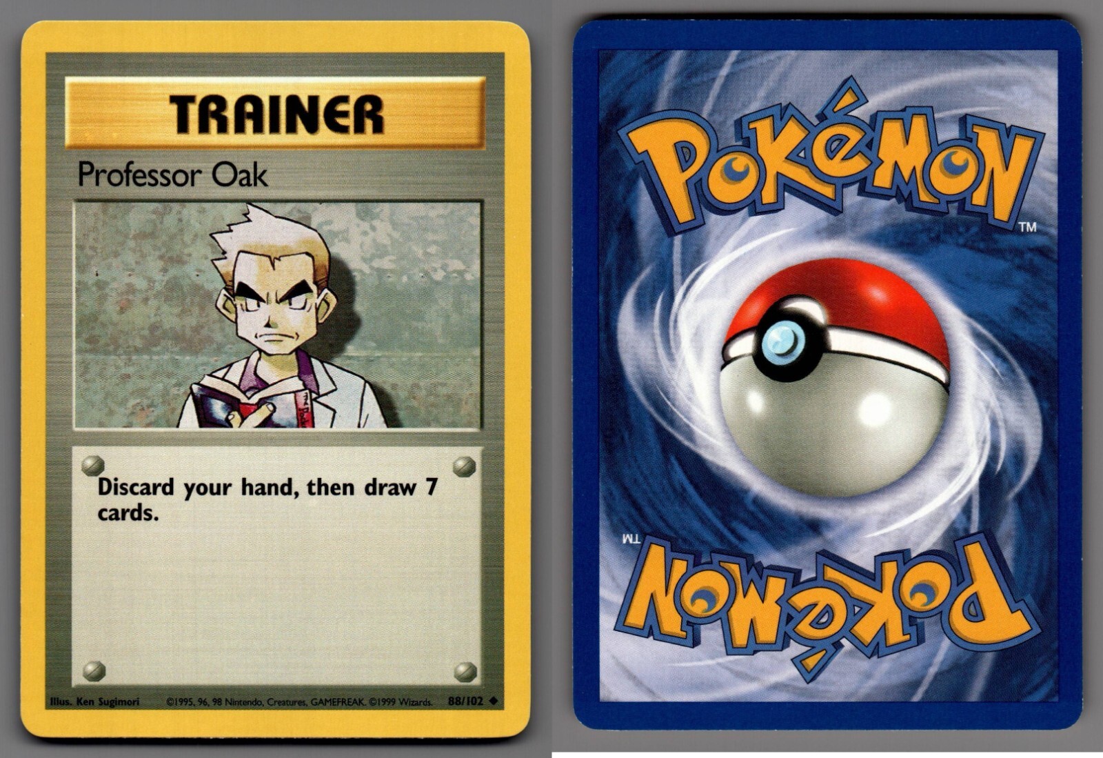 1999 Pokemon, Base Set, #88/102 Professor Oak, Uncommon