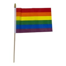 RAINBOW Gay Pride Mini Stick Flags LGBT LGBTQ Small Hand Held Party Parade Flag