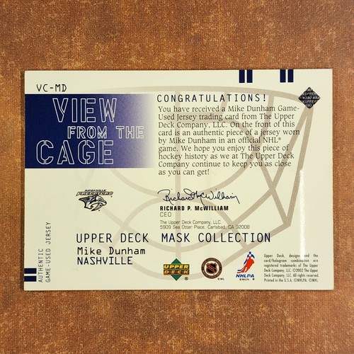 3-01-19 PWE-THICK mx . 2002 view from the cage #vc-md mike dunham jersey - Picture 2 of 4