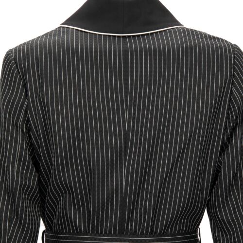 DOLCE & GABBANA Silk Striped Robe Coat Blazer DG Logo White Black 48 38 M 12376 - Picture 2 of 6