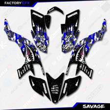 Gray & Blue Savage Camo Racing Graphics kit fits 03-08 Yamaha YFZ450 ATV Decal