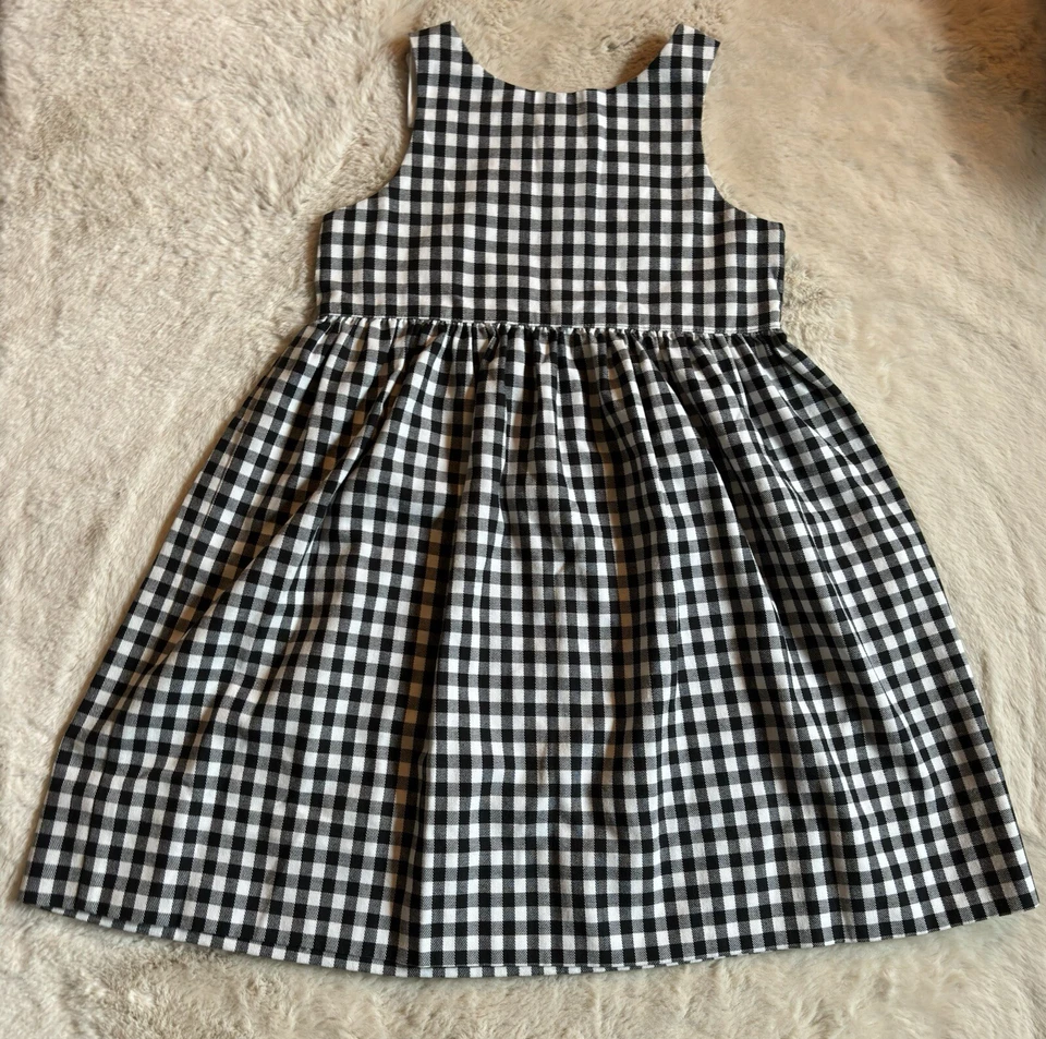 Vestido Kelly’s Niños Niñas Negro Blanco Guinga Primavera Verano Tulipanes Juveniles Talla 6 Foto 3 de 4