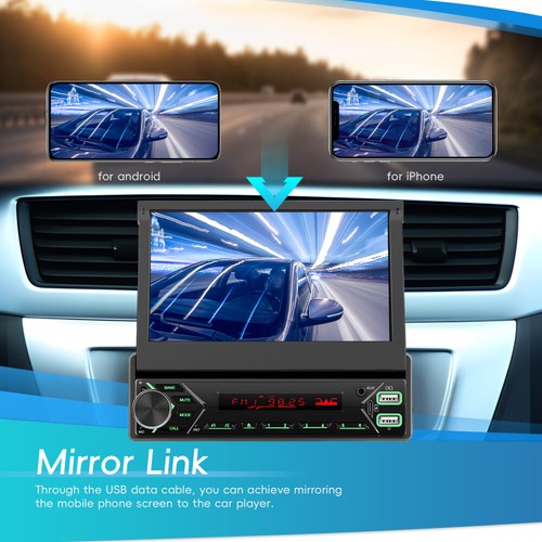 DAB+ 1 Din 7" Motorised flip Autoradio CarPlay FM BT USB TouchScreen MP5 +Kamera - Bild 6 von 23