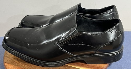 Claiborne Dress Shoes Mens 12M Black Leather Loafers Corpgore Events Parties - Picture 2 of 13