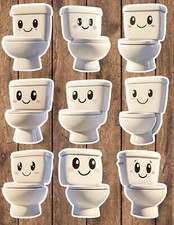 Kawaii Toilet Cut Vinyl Stickers Set Scrapbooking Laptop Waterbottle