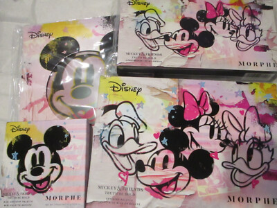 Morphe x Mickey Mouse and Friends Cosmetics Set 4 Items Brushes Mirror *new*