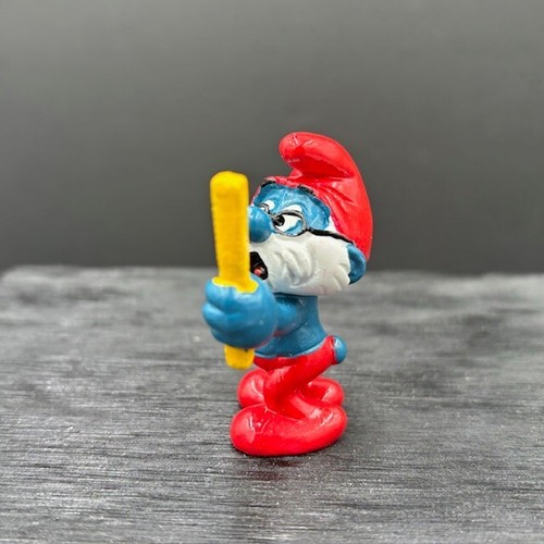 Smurfs 40224 Teacher Papa Super Smurf Figure Chalkboard Vtg Schleich Figurine - Picture 7 of 16