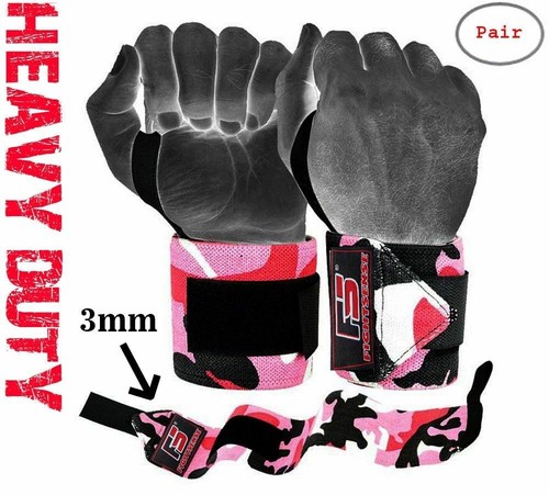 CROSSFIT Gym WEIGHT LIFTING Wrist Wraps LIFTING STRAPS for POWER LIFTING Support - Afbeelding 67 van 156