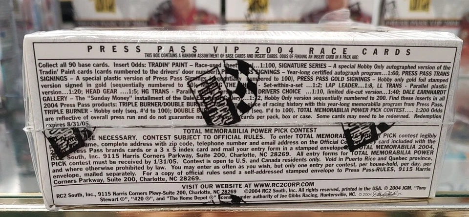 2004 Press Pass Nascar Racing VIP 20 Pack Factory Sealed Retail Box Busch Rc - Image 3 of 4
