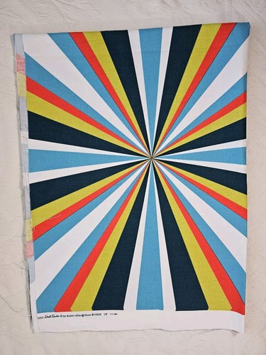 Robert Allen Fabric Starburst Green Red Abstract Geometric Dwell Studios 2+Yd - Picture 8 of 11