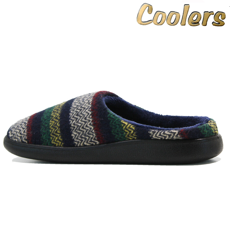 MENS COOLERS SLIPPERS FLEECE LINED CASUAL WARM SLIP ON MULES WINTER FUR