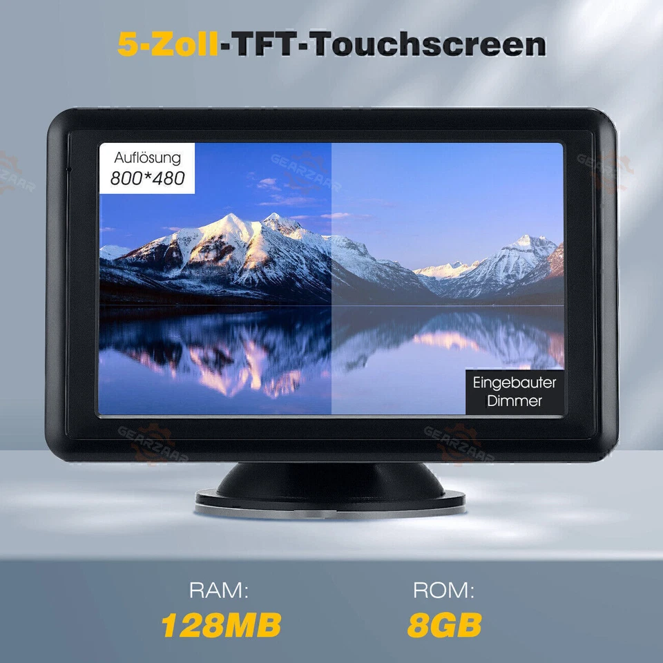 5'' GPS Navi Navigationsgerät für Auto PKW LKW KFZ Truck EU Karte 8G+128MB - Bild 4 von 4