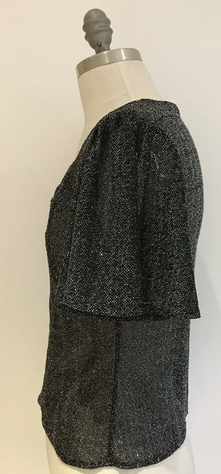 Vintage early1970's Black/Silver "Glam Rock" Top, Vintage Size 12, 34" Bust 2