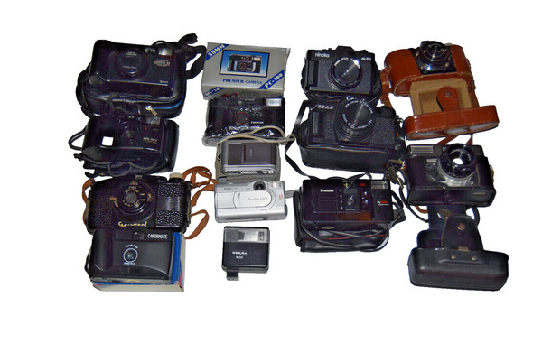 Lote camaras fotos 35mm 10 cámaras + flash Canon Werlisa Konica Agfa