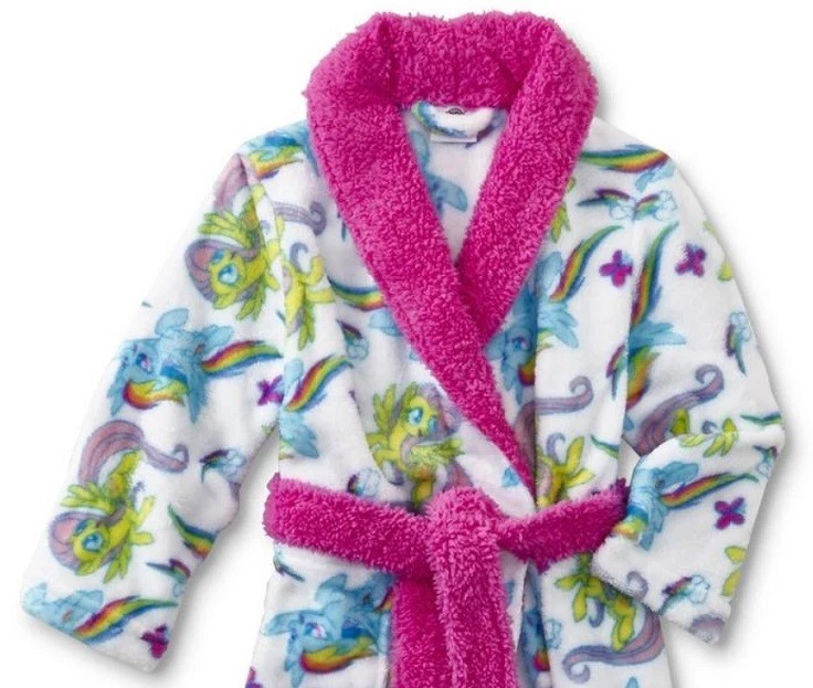 My Little PONY Bata de Baño Niña 4 NUEVA Felpa Rosa Borde Albornoz Arco Iris Tablero Nuevo con Etiquetas Foto 2 de 4