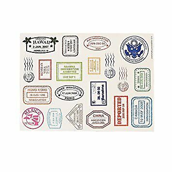 Country Stamp Sticker Sheets 24 sticker sheets - Picture 1 of 1