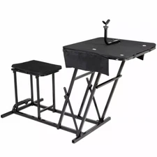 Shooting Bench, 33"-35" Height Adjustable Shooting Table with Padded Seat