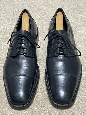 JOHNSTON & MURPHY 59-11567 Black Leather Cap Toe Shoes Men display picture 1