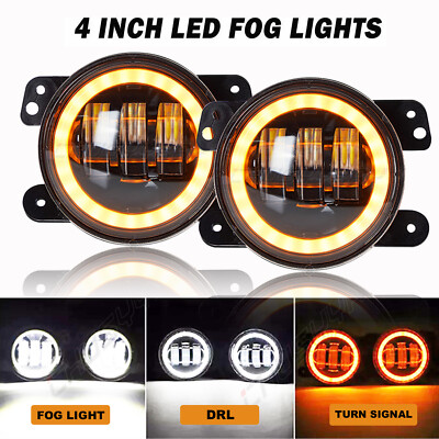 Pair 4 inch Round LED Fog Lights Bumper Driving Lamp For Chrysler 300 2005~2010