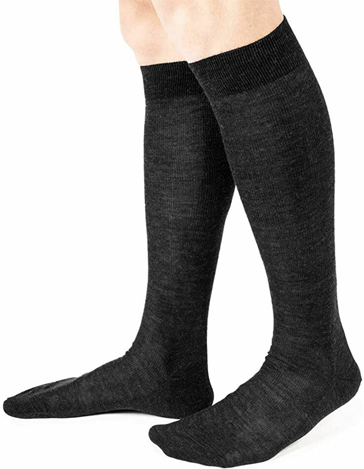 6 Paia di Calzettoni uomo Ciocca lunghe in lana superwash a costina 1/1 art 888