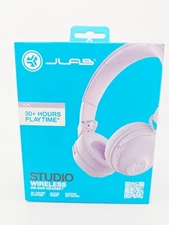 JLab Studio Wireless Bluetooth On Ear Headphones 30+ Hours Lilac Cloud Foam