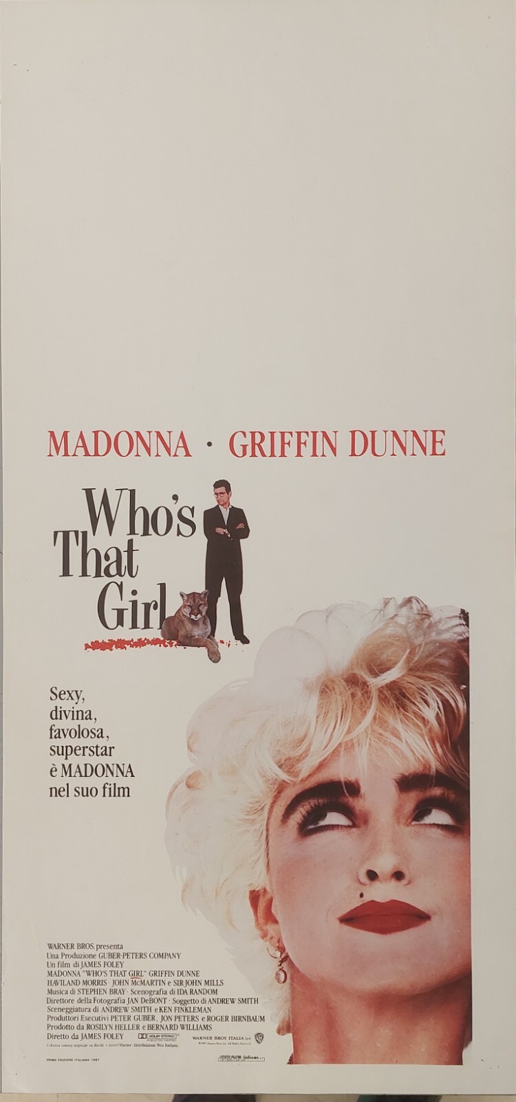 Locandina originale film Who's That Girl (1987) - Regia di James Foley