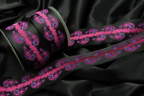 Jacquard Ribbon 2" (50mm) Fireball Skull Soundwave - priced per yard - Picture 20 of 21