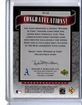 2003 UD SP Legendary Cuts Lefty Grove # ET-LE Holo Foil 7/175 HOF
