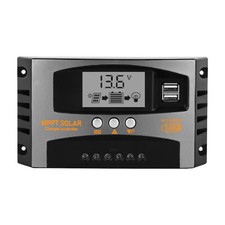 30A Solar Panel Battery Charge Controller 12V/24V LCD Regulator Auto Dual USB