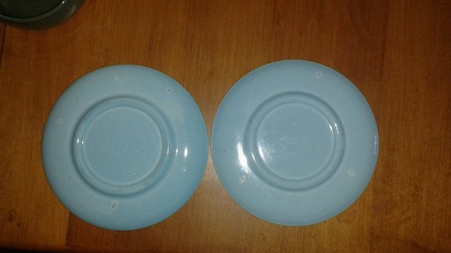 Russel Wright American Modern Glacier Blue Saucer Pair Near Mint - Picture 4 of 8