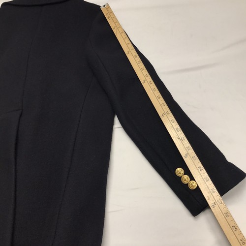 Gloverall Duffle Coat Double Breasted Black Wool Gold Buttoned PeaCoat Size 44 - Picture 11 of 12