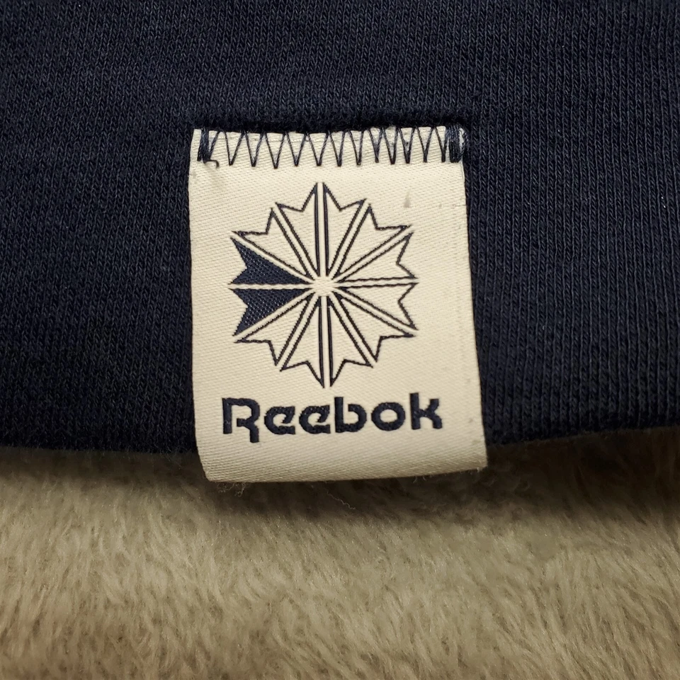 Sudadera Reebok Juvenil Mediana Azul Clásica Bordada Spellout Suéter Informal Foto 4 de 4