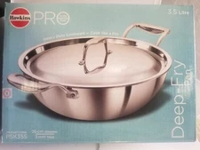 Hawkins Pro Triply Stainless Steel 26cm, 3.5 Ltr, Deep Fry Pan/Kadai PSK35S