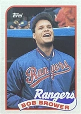 1989 Topps  #754   Bob Brower    Outfield    Texas Rangers   FREE shipping