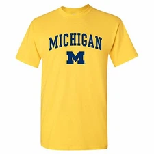 Arch Logo University of Michigan Wolverines Licensed Mens T-Shirt Unisex Tee