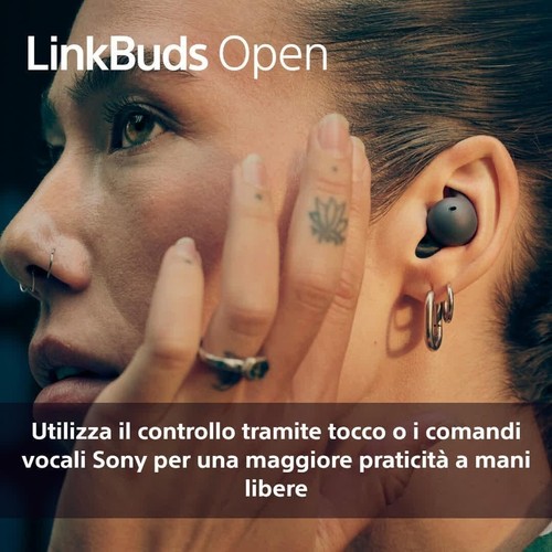 Sony LinkBuds Open, Auricolari Bluetooth True Wireless Aperte, IPX4, Bianco - 第 8/11 張圖片