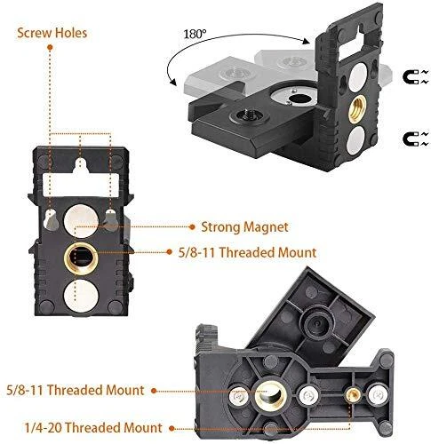 Laser Level L-shape Laser Level Adapter -  Magnetic Pivoting Base for Wall &