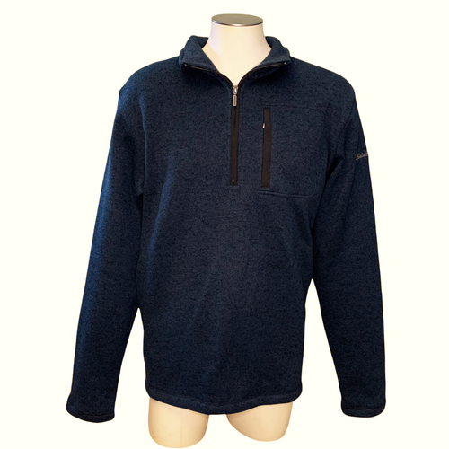 Eddie Bauer Mens Fleece Sweater Size XL Quarter Zip Pullover Heather