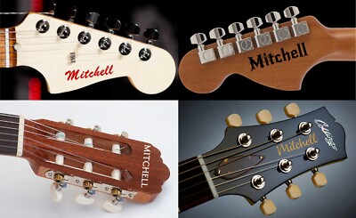3 x personalisierte Namens-/Bandaufkleber für Gitarre - Amp - maßgeschneidertes Vinyl-Aufkleber
