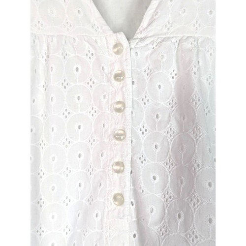 HOPE & HENRY Girl's 100% Organic Cotton Empire Swing Dress Eyelet Midi Size 8 - Picture 6 of 9