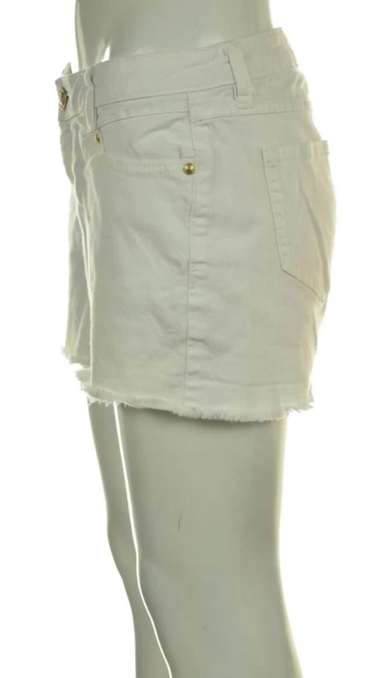Pantalones Cortos Para Mujer Lauren Conrad Talla 6 Blanco Corte Sólido Mezcla de Algodón Informales Foto 3 de 4