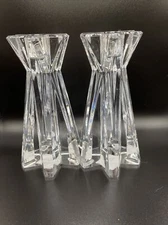 Lenox Ovations Crystal 6” Candle Holders Lighting Starfire 4.5lbs