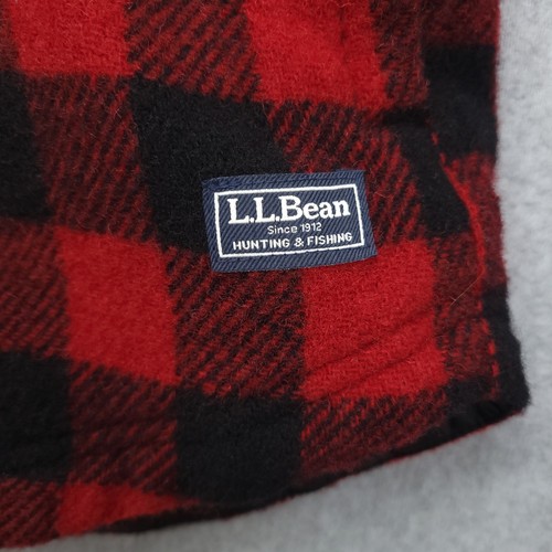 LL Bean Flannel Jacket Mens XL Tall Wool Blend Buffalo Plaid Fleece Lined Coat - Picture 5 of 17